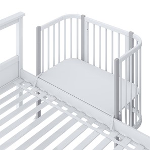 Кроватка детская приставная POLINI Kids Simple 120 Белый / Серый в Шадринске - предосмотр 4