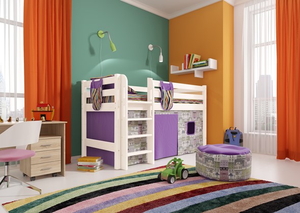 Детская кровать-чердак Соня, Вариант 11 Белый в Шадринске - изображение