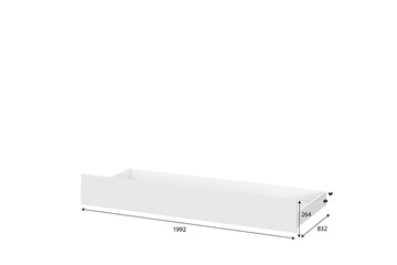 Детская выкатная кровать Токио, белый текстурный (одинарная (0,9х2,0) + выкатная) в Шадринске - предосмотр 4