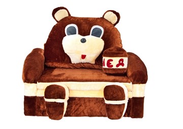 Детский диван Медведь с подушкой, ширина 120 см в Шадринске