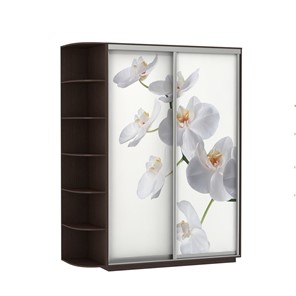 Шкаф Экспресс 1900x600x2200, со стеллажом, Орхидея белая/венге в Шадринске
