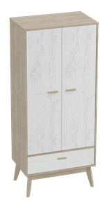Шкаф для одежды Калгари, Дуб натуральный светлый/Белый матовый в Шадринске