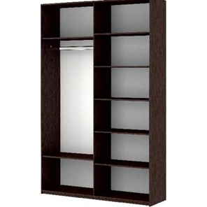 Шкаф Прайм (Зеркало/Белое стекло) 1600x570x2300, венге в Кургане - предосмотр 1