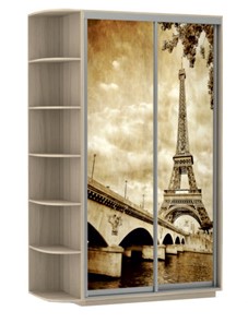 Шкаф Хит, 1500x600x2200, фотопечать, со стеллажом, париж, шимо светлый в Шадринске
