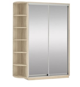 Шкаф 2-створчатый Экспресс (2 зеркала), со стеллажом 1700x600x2400, дуб сонома в Шадринске