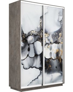 Шкаф 2-х дверный Экспресс 1600x600x2200, Абстракция серая/бетон в Шадринске