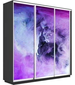 Шкаф 3-дверный Экспресс 1800х450х2200, Фиолетовый дым/серый диамант в Кургане