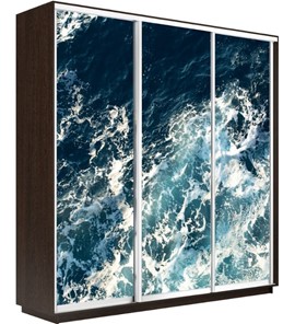 Шкаф 3-створчатый Экспресс 1800х600х2200, Морские волны/венге в Кургане