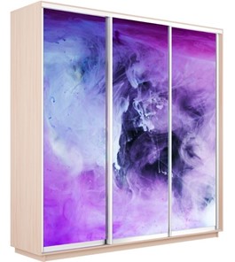 Шкаф 3-х створчатый Экспресс 2100х600х2400, Фиолетовый дым/дуб молочный в Кургане