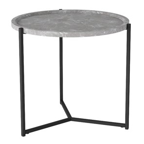 Круглый столик Бруно, серый мрамор/титан в Кургане