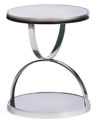Кофейный столик GROTTO (mod. 9157) металл/дымчатое стекло, 42х42х50, хром в Шадринске - изображение