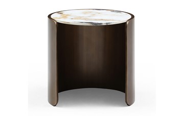 Журнальный круглый стол ET3095CI (D45) белая керамика /бронзовый в Шадринске