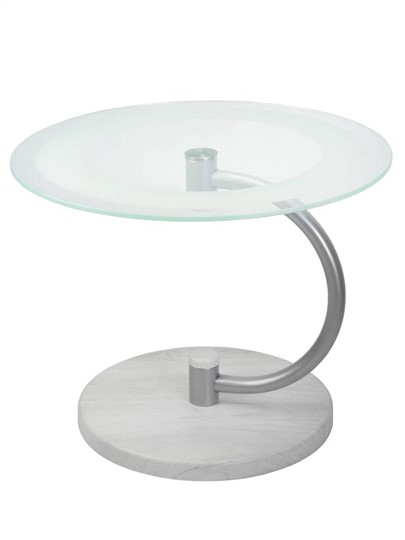 Стеклянный столик Дуэт 13Н (металлик-дуб дымчатый-прозр) в Кургане - изображение 1