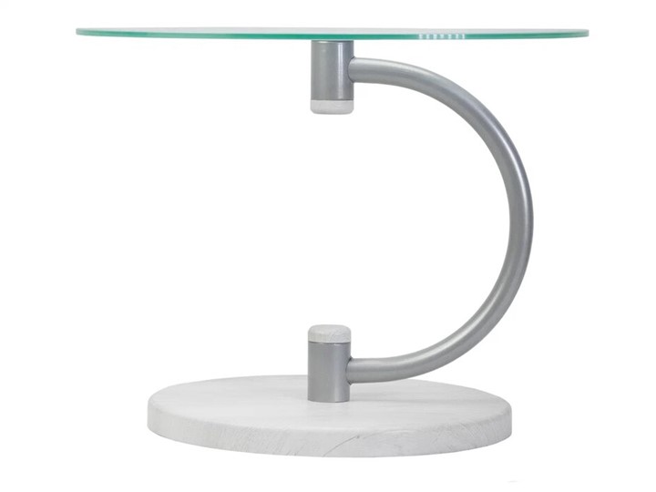 Стеклянный столик Дуэт 13Н (металлик-дуб дымчатый-прозр) в Кургане - изображение 2