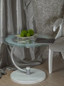 Стеклянный столик Дуэт 13Н (металлик-дуб дымчатый-прозр) в Кургане - предосмотр 6