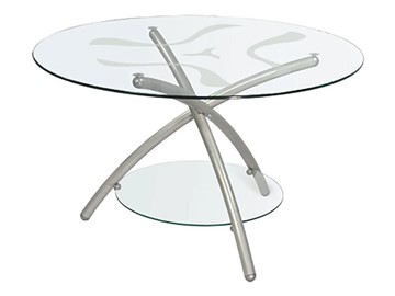 Стеклянный столик Дуэт 3 (металлик-прозрачное) в Шадринске