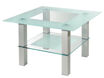 Стеклянный стол Кристалл 1 (алюминий-прозрачное) в Шадринске