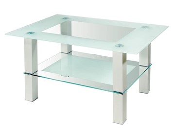 Стеклянный столик Кристалл 2 (алюминий-прозрачное) в Шадринске
