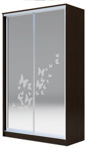 Шкаф 2300х1682х420 два зеркала, "Бабочки" ХИТ 23-4-17-66-05 Венге Аруба в Шадринске