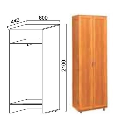 Шкаф двухдверный Александра-1, ПР-2, шимо светлый, МДФ с кожзамом в Кургане - изображение