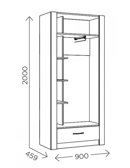 Шкаф гардеробный Ева 5 М1 дуб ирландский/белый матовый в Шадринске - изображение 2