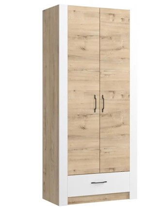 Шкаф гардеробный Ева 5 М1 дуб ирландский/белый матовый в Шадринске - изображение