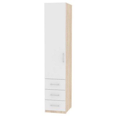 Распашной шкаф Риал (H17) 230х45х45 ручка рейлинг, Белый/ДСС в Шадринске - изображение