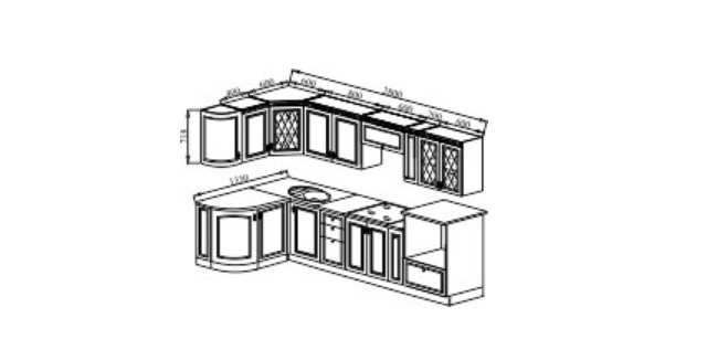 Угловая кухня Веста 1330х2800, цвет Сандал белый в Шадринске - изображение 2