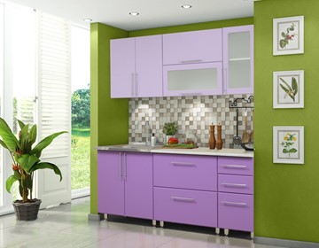 Кухонный гарнитур Мыло 224 2000х718, цвет Фиолет/Пастель фиолет в Шадринске