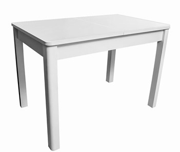 Раздвижной стол Айсберг-07 СТ1, белое ЛДСП/стекло белое/прямые массив белый в Шадринске
