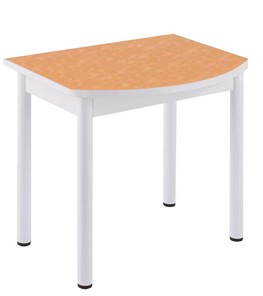 Кухонный пристенный стол НСПГ-02 ПЛ1, цветы манго/белое ЛДСП/36 прямые трубки крашеные белый в Шадринске