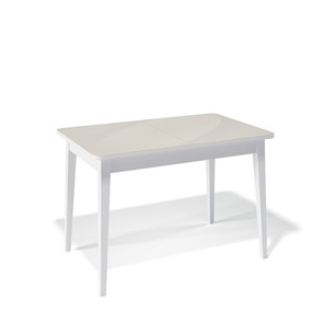 Кухонный раскладной стол Kenner 1100M (Белый/Стекло крем сатин) в Кургане