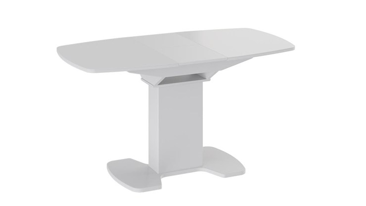 Раздвижной стол Портофино (СМ(ТД)-105.01.11(1)), цвет  Белый глянец/Стекло белое в Шадринске - изображение 2
