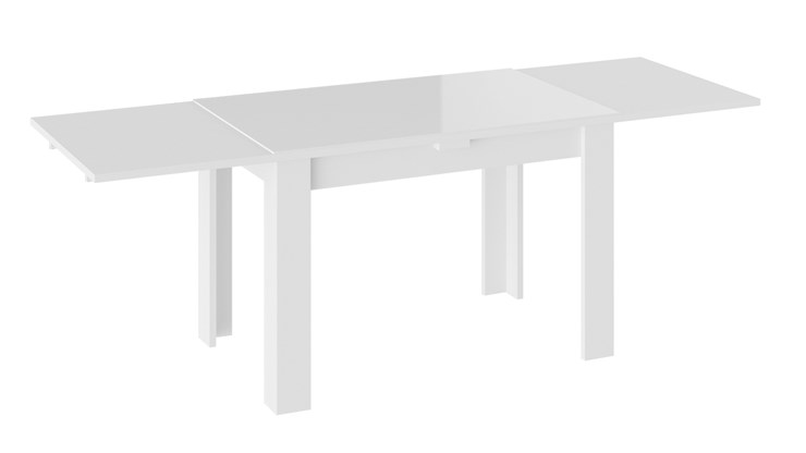 Кухонный стол раздвижной Норман тип 1, цвет Белый/Стекло белый глянец в Шадринске - изображение 1