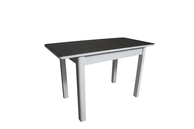 Обеденный раздвижной стол Айсберг-2СТ белое/черное/прямые массив в Шадринске - изображение 1