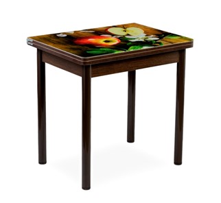 Кухонный пристенный стол СПА-01 СТФ, венге/фотопечать дерево/опоры прямые коричневые в Кургане - предосмотр