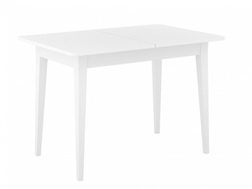Кухонный стол раздвижной Dikline M110 Белый/стекло белое сатин/ножки MM белые в Шадринске