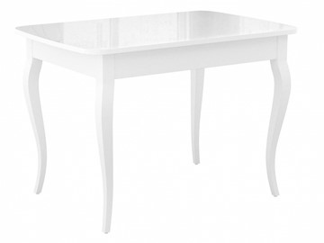 Раздвижной стол Dikline M120 Белый/стекло белое глянец/ножки MC белые в Кургане - предосмотр