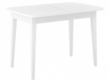 Кухонный стол раскладной Dikline M120 Белый/стекло белое сатин/ножки MM белые в Шадринске
