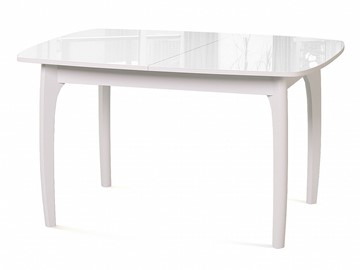 Раздвижной стол Dikline M20 стекло белое/ножки белые в Шадринске