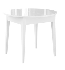 Раздвижной стол Dikline MR100 Белый/стекло белое глянец/ножки MM белые в Шадринске
