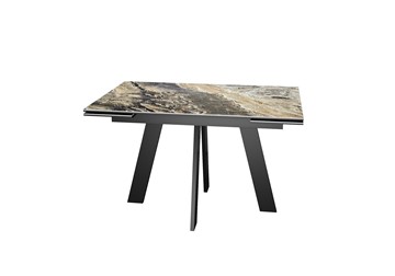 Кухонный стол раскладной DikLine SKM120 Керамика Amadeus/подстолье черное/опоры черные в Кургане