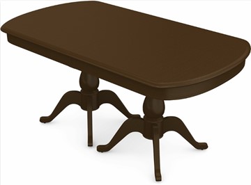 Обеденный раздвижной стол Фабрицио-2 исп. Мыло большой 2 вставки, Тон 4 Покраска + патина (в местах фрезеровки) в Кургане
