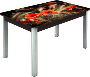 Раздвижной стол Гамбург исп.2 ноги метал. крашеные №23, Фотопечать (Цветы №38) в Кургане - предосмотр