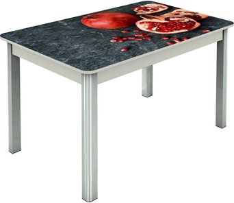 Кухонный стол раскладной Гамбург исп.2 ноги метал. крашеные №23, Фотопечать (Фрукты №31) в Шадринске