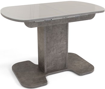 Кухонный раздвижной стол Киото-1 (ноги серый камень, серебро/серый камень) в Шадринске