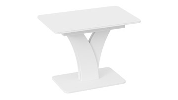 Кухонный стол раскладной Люксембург тип 2 (Белый/Стекло белое матовое) в Кургане