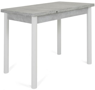 Раздвижной стол Милан-1 EVO, ноги металлические белые, светлый цемент в Кургане