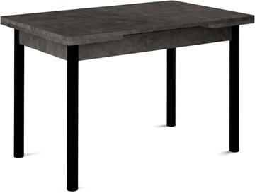 Кухонный раскладной стол Милан-1 EVO, ноги металлические черные, серый камень в Кургане