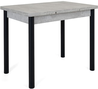 Кухонный стол раскладной Милан-1 EVO, ноги металлические черные, светлый цемент в Кургане